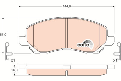 Conjunto de 4 pastilhas de freio COTEC TRW GDB3287