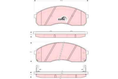 Conjunto de 4 pastilhas de freio COTEC TRW GDB3301