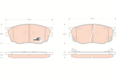 Conjunto de 4 pastilhas de freio COTEC TRW GDB3309