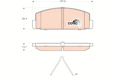 Conjunto de 4 pastilhas de freio COTEC TRW GDB3311