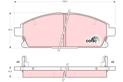 Conjunto de 4 pastilhas de freio COTEC TRW GDB3312