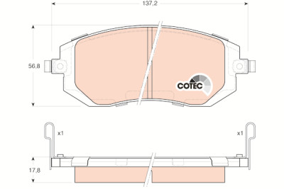 Conjunto de 4 pastilhas de freio COTEC TRW GDB3328