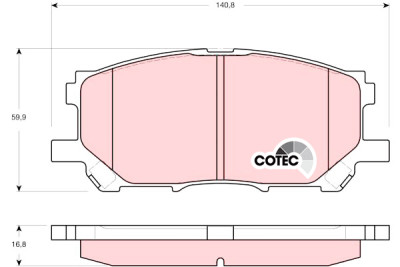 Conjunto de 4 pastilhas de freio COTEC TRW GDB3338