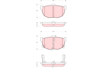 Conjunto de 4 pastilhas de freio TRW GDB3368
