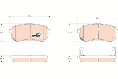 Conjunto de 4 pastilhas de freio COTEC TRW GDB3370