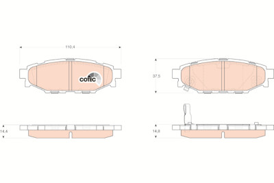 Conjunto de 4 pastilhas de freio COTEC TRW GDB3373