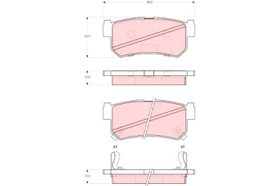 Conjunto de 4 pastilhas de freio TRW GDB3382
