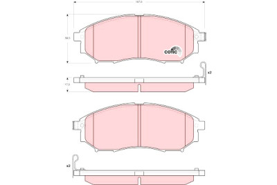 Conjunto de 4 pastilhas de freio COTEC TRW GDB3392