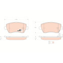 Conjunto de 4 pastilhas de freio COTEC TRW GDB3396