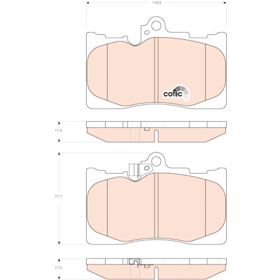 Conjunto de 4 pastilhas de freio COTEC TRW GDB3398