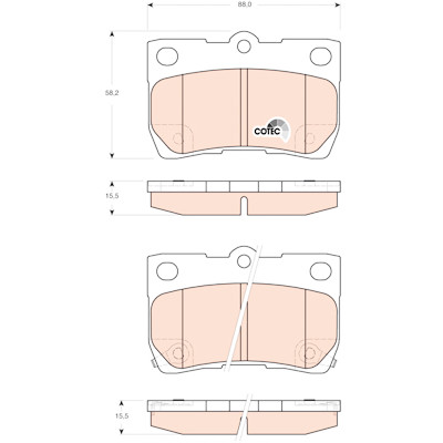 Conjunto de 4 pastilhas de freio COTEC TRW GDB3399