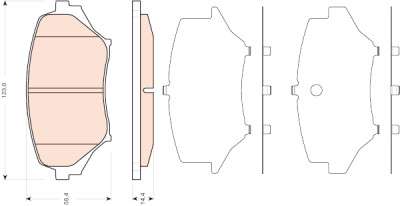 Conjunto de 4 pastilhas de freio TRW GDB3401