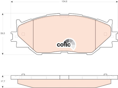 Conjunto de 4 pastilhas de freio COTEC TRW GDB3410