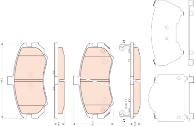 Conjunto de 4 pastilhas de freio TRW GDB3431