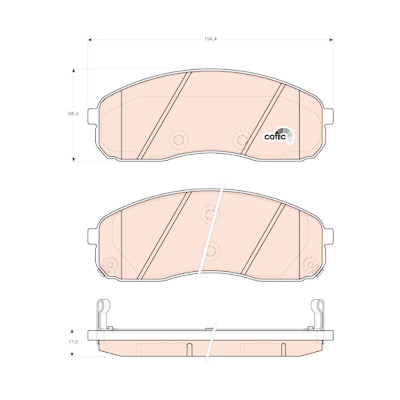 Conjunto de 4 pastilhas de freio COTEC TRW GDB3433