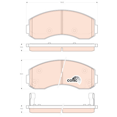 Conjunto de 4 pastilhas de freio COTEC TRW GDB3434