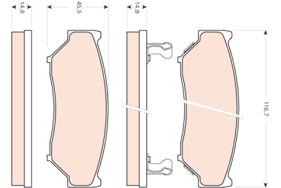 Conjunto de 4 pastilhas de freio TRW GDB3436