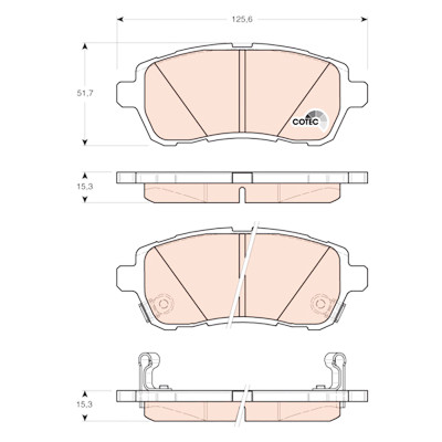 Conjunto de 4 pastilhas de freio COTEC TRW GDB3437