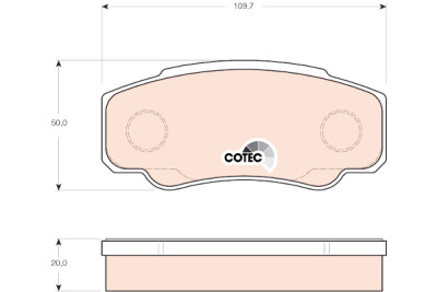 Conjunto de 4 pastilhas de freio COTEC TRW GDB3441