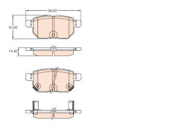 Conjunto de 4 pastilhas de freio COTEC TRW GDB3454