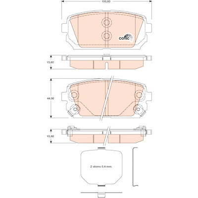 Conjunto de 4 pastilhas de freio COTEC TRW GDB3462