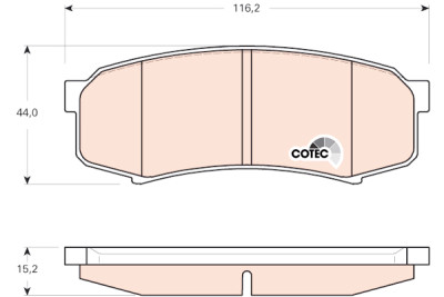 Conjunto de 4 pastilhas de freio COTEC TRW GDB3464