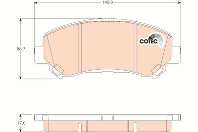 Conjunto de 4 pastilhas de freio COTEC TRW GDB3467