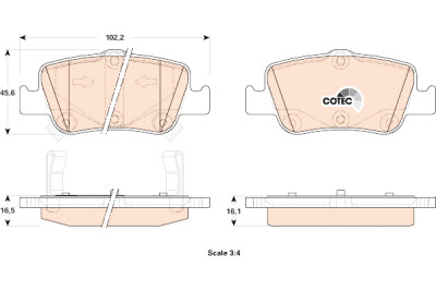 Conjunto de 4 pastilhas de freio COTEC TRW GDB3480