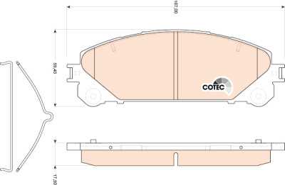 Conjunto de 4 pastilhas de freio COTEC TRW GDB3484