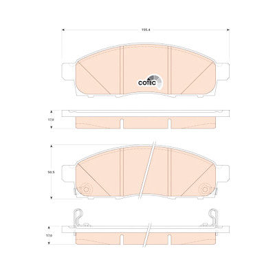 Conjunto de 4 pastilhas de freio COTEC TRW GDB3502