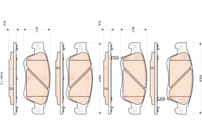 Conjunto de 4 pastilhas de freio TRW GDB3503