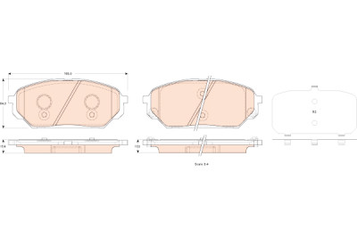 Conjunto de 4 pastilhas de freio TRW GDB3527