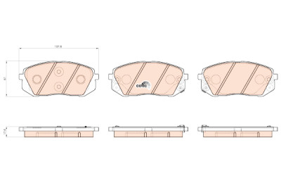 Conjunto de 4 pastilhas de freio COTEC TRW GDB3530