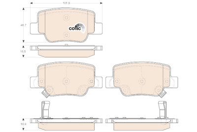 Conjunto de 4 pastilhas de freio COTEC TRW GDB3547