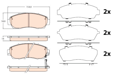 Conjunto de 4 pastilhas de freio TRW GDB3581