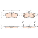 Conjunto de 4 pastilhas de freio TRW GDB3588