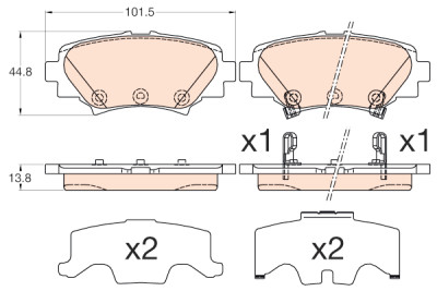 Conjunto de 4 pastilhas de freio TRW GDB3593