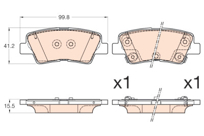 Conjunto de 4 pastilhas de freio TRW GDB3594