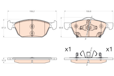 Conjunto de 4 pastilhas de freio TRW GDB3600