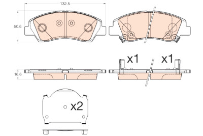 Conjunto de 4 pastilhas de freio TRW GDB3618