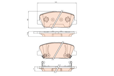 Conjunto de 4 pastilhas de freio TRW GDB3621