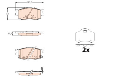 Conjunto de 4 pastilhas de freio TRW GDB3626