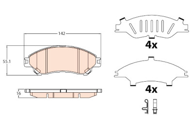 Conjunto de 4 pastilhas de freio TRW GDB3633