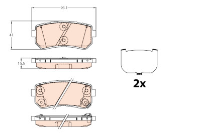 Conjunto de 4 pastilhas de freio TRW GDB3636