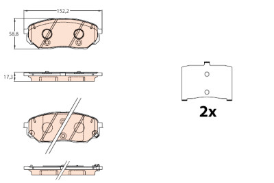 Conjunto de 4 pastilhas de freio TRW GDB3638