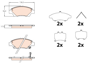 Conjunto de 4 pastilhas de freio TRW GDB3643