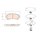 Conjunto de 4 pastilhas de freio TRW GDB3648