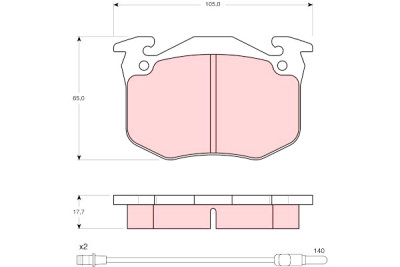Conjunto de 4 pastilhas de freio TRW GDB386