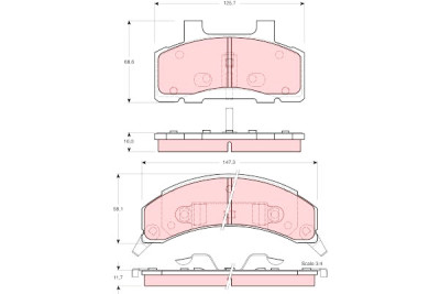 Conjunto de 4 pastilhas de freio TRW GDB4005