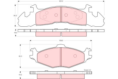 Conjunto de 4 pastilhas de freio TRW GDB4007